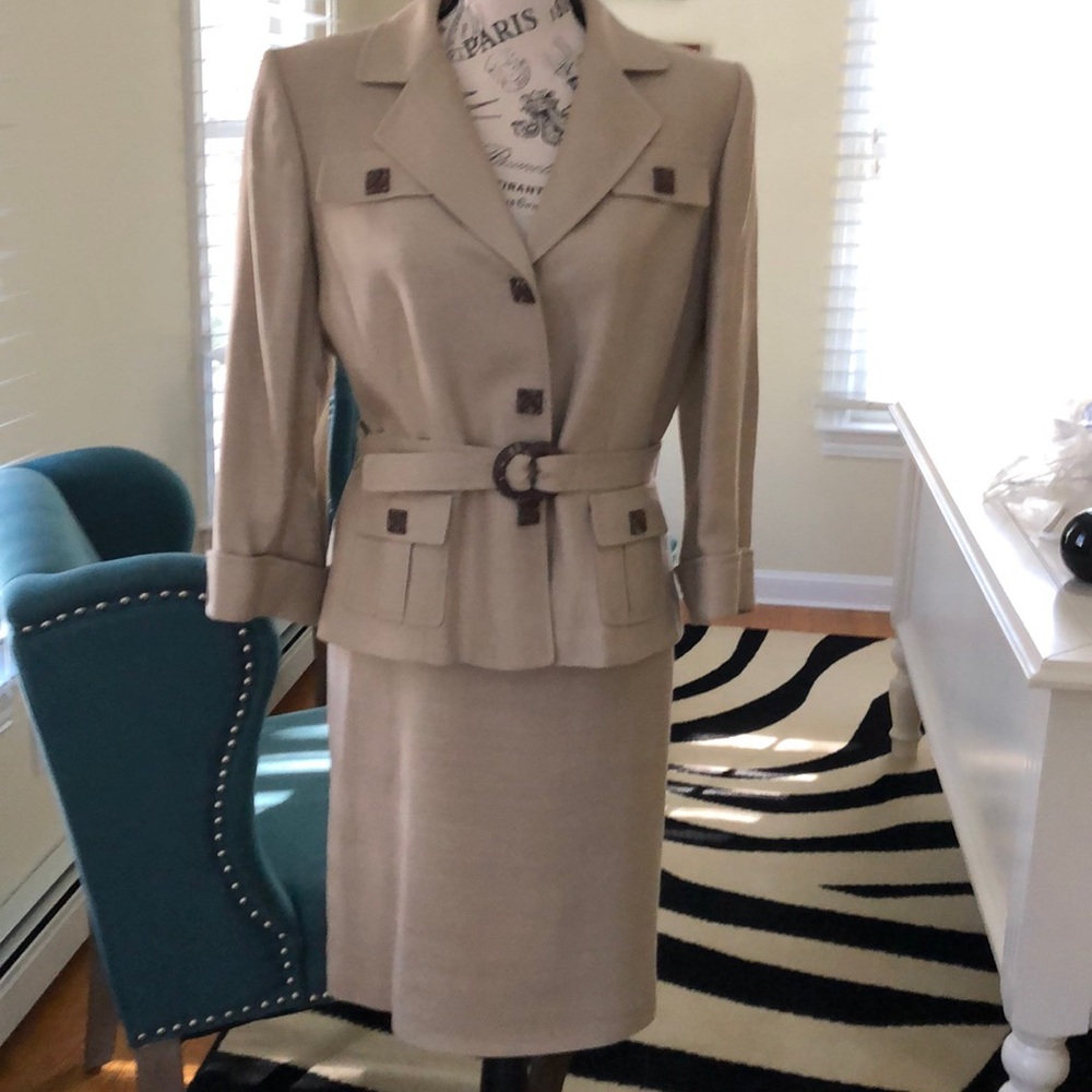 Tahari Camel Safari Suit